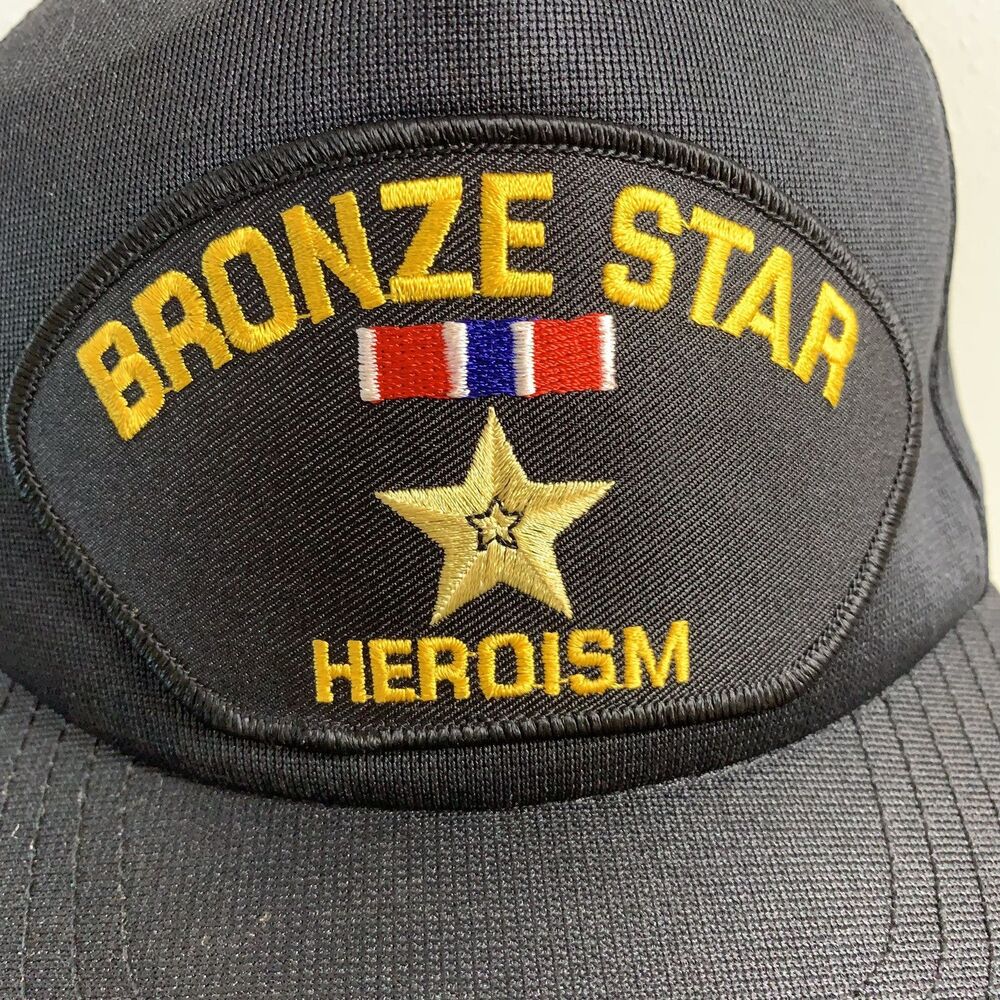 HMC Honors US Military Bronze Star Heroism Black Baseball Hat Cap